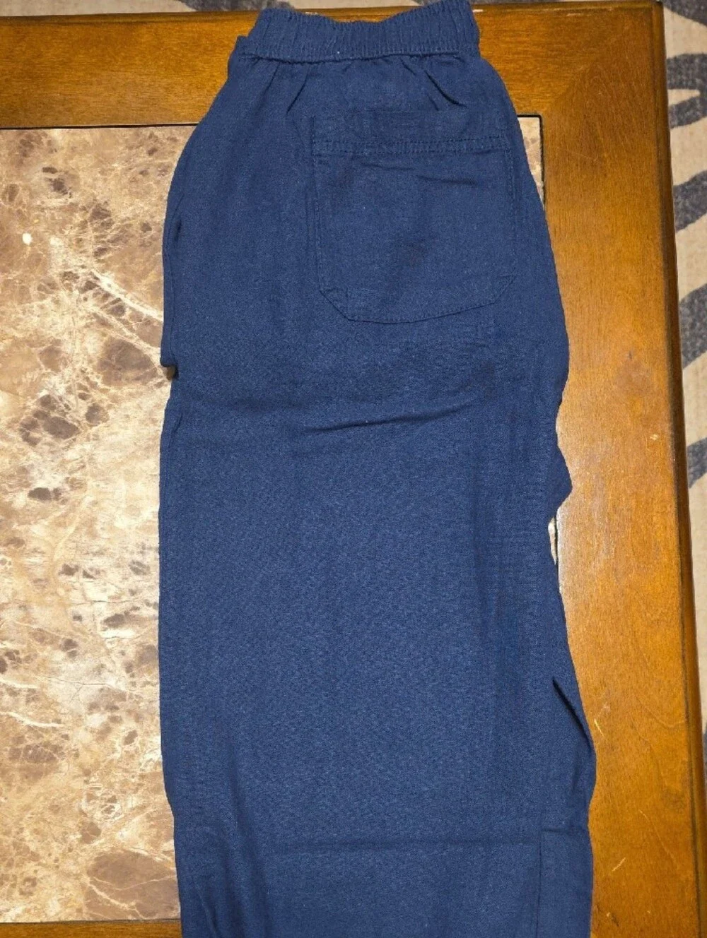 Briggs New York Women's pull-on linen blend pants in navy, size small. - Picture 4 of 6